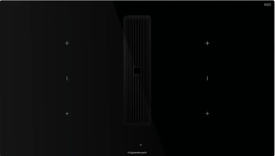 Индукционная варочная панель с вытяжкой Kuppersbusch KMI 9350.0 SR Black Chrome