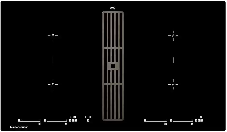 Варочная панель с вытяжкой Kuppersbusch KMI 9800.0 SR Black Chrome