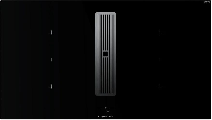 Индукционная варочная поверхность с вытяжкой Kuppersbusch KMI 9850.1 SR-E Silver Chrome